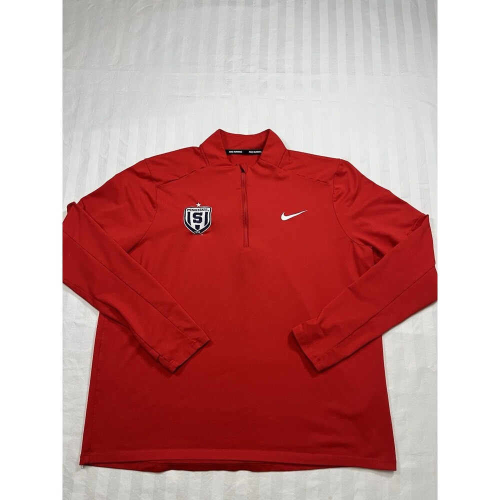 Nike Penn State Womens Soccer Player Issued Dri-FIT 1/4 Zip Pullover Red Large